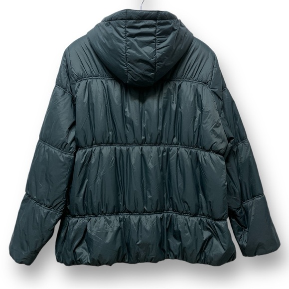 Torrid Lightweight Nylon Hooded Puffer Jacket Green Size 3 - Picture 3 of 17